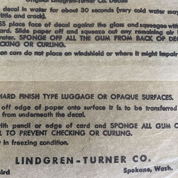 Vintage Lot of 7 Souvenir Travel
Window Camper Decals Lindgren-Tuner Co. WA - Picture 12 of 17